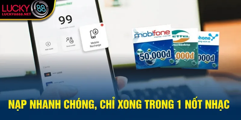 Nạp nhanh chóng, chỉ xong trong 1 nốt nhạc